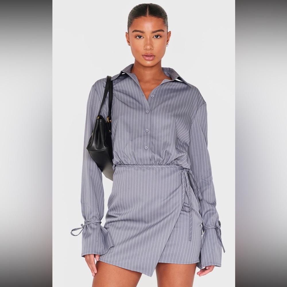 PrettyLittleThing Pinstripe Dress
